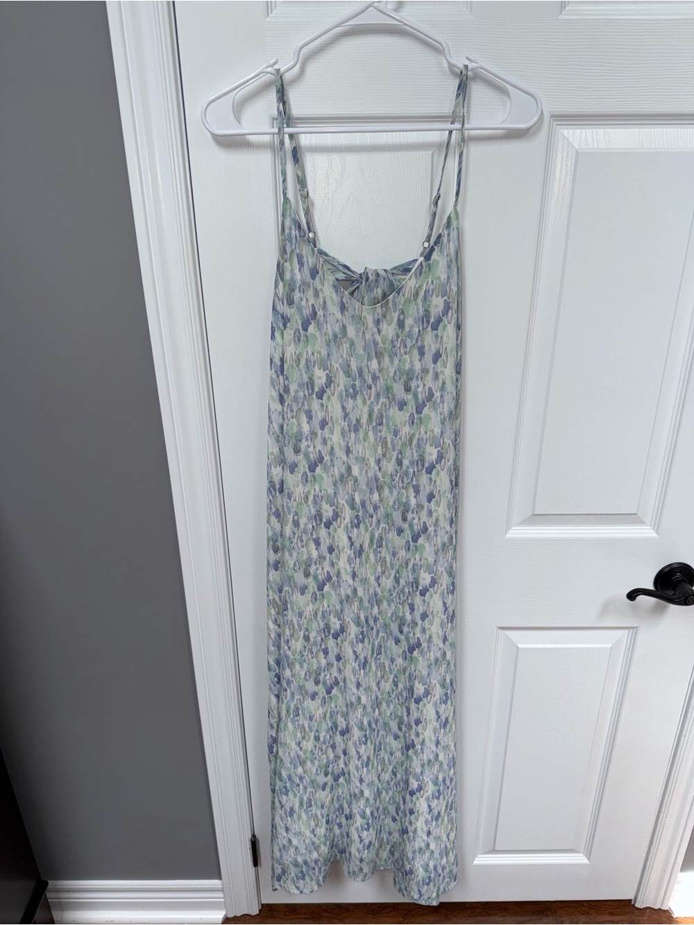 Lightweight Floral Slip Dress in Blue and Green